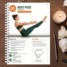 Buku Panduan Yoga dan Kebugaran 30 Hari untuk Membentuk Tubuh, Buku Panduan Latihan Harian di Rumah dengan Jilid Spiral, Membantu Membangun Kekuatan Otot & Meningkatkan Fleksibilitas, Jurnal Kebugaran untuk Penggemar Yoga dan Olahraga - A - View 3