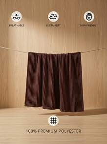 Cirelle 1pc Chocolate Brown Sofa Blanket, Comfortable & Warm, Super Skin-Friendly & Breathable, Lightweight & Soft, Minimalist Fashion Design, All-Around Comfort, Suitable For Travel, Nap Blanket, Multiple Sizes Available, Machine Washable - Chocolate Brown - View 4