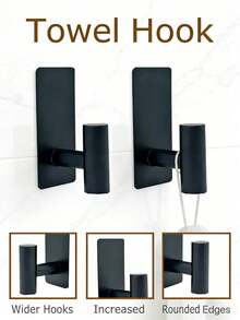 5-Piece Bathroom Stainless Steel Towel Ring Towel Rack Bathroom Towel Bar Bathroom Hook Set Bathroom Shelf Toilet Paper Holder Storage Hook Hotel - Square Bottom Nail-free - View 6