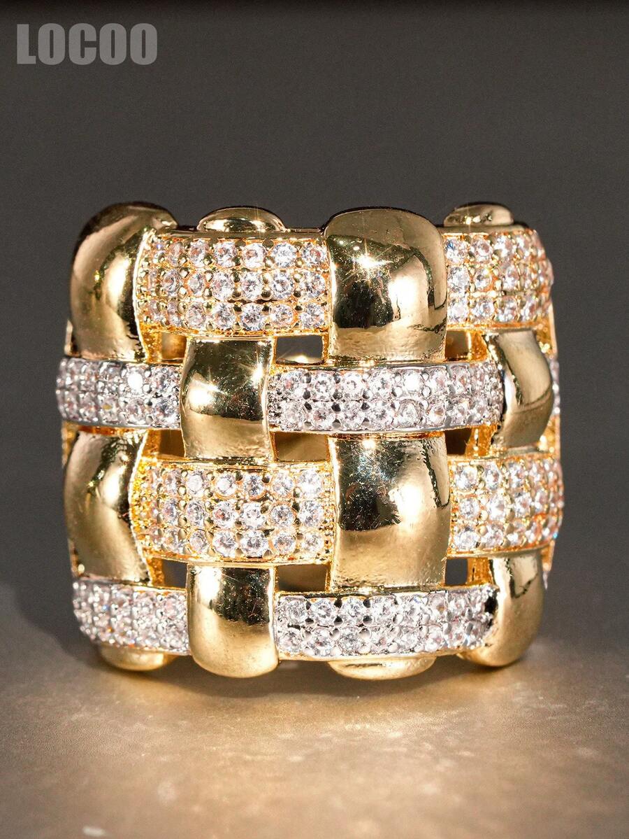 1pc Fashion Cubic Zirconia Ring For Women, Wedding Engagement Party Jewelry, Valentine's Day Gift - 1# - View 1