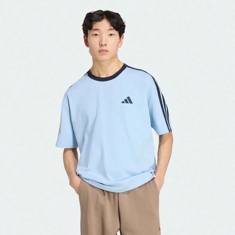Áo thun ngắn tay thể thao thường ngày Adidas(ADIDAS)ES+ 3S /S TEE 100% cotton KU6448 - Màu xanh nhạt - Xem 1