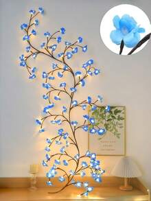 1pc Peach Blossom Tree Light, USB Powered Peach Blossom LED String Lights, Artificial Flower Garland, Warm Light Night Light, Plug And Play, Suitable For Indoor Home Decor, Christmas, Bedroom, Kitchen, Party Decoration (Battery Not Included) - M2-peach Blossom Tree Lamp - View 6