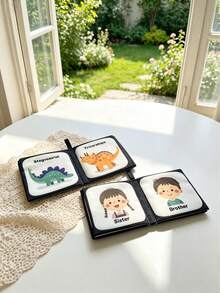 1pc Unisex Baby Cloth Book, Built-In Cartoon Pattern Ring Paper, Suitable For Infant Cognition, Tear-Resistant, Newborn Gift - Multicolor - View 2