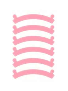 6pcs Eyelash Curling Ribbons, Silicone Eyelash Curling Pads With Color, Eyelash Curling Auxiliary Tools Silicone Boat-Shaped Pads, Reusable Eyelash Curling Pads, Soft Silicone Curling Ribbons Eyelash Curling Compensator, Eyelash Stickers Beauty Tools For Eyelash Curling - Multicolor - View 12