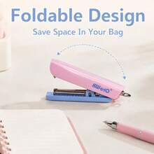 Mini Stapler Set With Tail Staple Remover Design, Portable Document Binder For Exam Papers And Office Supplies - Sets - View 5