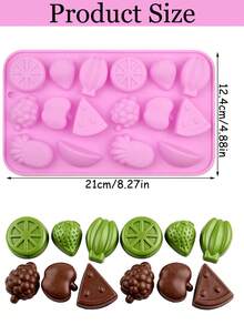 16-Cavity Fruit-Shaped Silicone Soap Mold, Multiple 3D Designs, Suitable For Handmade Soap, Bar Soap, Bath Soap And DIY Soap Making, Reusable, Home Craft Project Mold, Handmade Soap Materials, Creative Gift And Bath & Body Craft - Multiple Styles - View 5