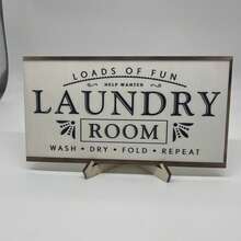 Framed Wooden Sign Set, Suitable For Laundry Room Or Home Decor, Laundry Room Accessories, Living Room, Bedroom, Minimalist Style - Cartoon - View 5