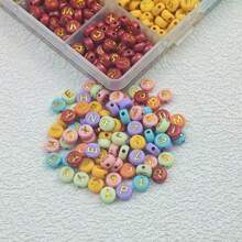 Set Aksesori Manik Huruf Warna Campuran 26/24/15 Sekat untuk Membuat Gelang, Kalung, dan Anting DIY, Produksi Desain Kreatif Buatan Tangan - MultiWarna - View 6