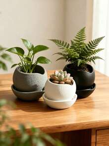1pc Creative Asymmetrical Edge Planter With Base, Modern Art Style, Suitable For Plant Display And Succulent Potting, Home Decor, Garden Planting Tool, Outdoor Patio Flower Pot, Ideal For Balcony, Windowsill, Office Desk, Bookshelf, Perfect Gift - Multi-color - View 6