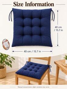 Modern Solid Color Tufted Tie-Up Chair Pad, Thickened Square Floor And Dining Chair Cushion, Soft And Comfortable, Suitable For Student Dorms, Office Desks, Kitchens, Reading Nooks, Home Decor, All-Season Daily Long-Term Sitting, Holiday Use - one-size - View 11