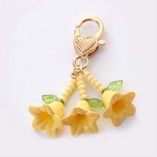 1pc Fashion Lily Of The Valley Keychain Wind Chime Flower Pendant Love Keyring Mobile Phone Bag Charm For Women Car Key Chains DIY - Multicolor - View 15