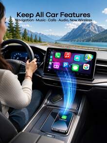 REMAX 2-In-1 Wireless Apple CarPlay & Android Auto Adapter, Converts Factory Wired CarPlay/Android Auto To Wireless, Plug & Play, Fast & Stable Connection, Auto Reconnect, USB-A With USB-C Adapter, Car Accessories, Car Essentials, Car Supplies - KY-4113 - View 9
