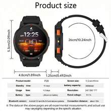 2026 New 1.5-Inch Large Screen Smart Watch, Unisex, High-Definition Display, Silicone Strap, Message Notification, Call Answering, Convenient Music Control, Sports Mode, Best New Year Gift - View 6