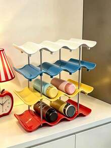 1pc Multi-Layer Stackable Cup Storage Rack, Space-Saving Storage/Display Rack, Suitable For Cups, Wine Glasses, Kitchen Coffee Bar, Desk, Office. - Multicolor - View 5