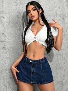 Women Denim Shorts - 2074 - View 4