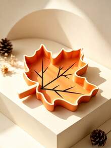 Maple Leaf Shaped Storage Tray, Perfect For Organizing Jewelry, Keys And Small Aromatherapy Items, Also Can Be Used As Decorative Desktop Ornament, Suitable For Living Room Coffee Table, Bedroom Vanity And Entryway Countertop - Multicolor - View 10