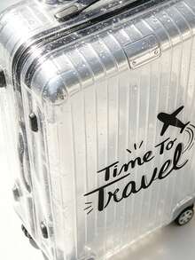 Unisex Cartoon Illustration Transparent Luggage Cover, Suitable For 20/24/28 Inch Luggage, Trolley Suitcase, Back To School Season, Family Gift, Birthday - Multicolor - View 7
