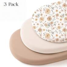 Soft & Breathable, Bassinet Mattress Sheet, 32"X16" Compatible With Halo Bassinest Swivel Sleeper, Graco, Snoo, Stretchy Bassinet Sheets - Multicolor - View 14