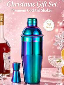 6pcs/750ml Colorful Cocktail Stainless Steel Barware Set, Luxury Gradient Style, Christmas Party Home Bar, High-End Gift, Mug, Cocktail Cup, Ice Breaker - View 6