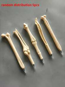 5pcs Bone-Shaped Ballpoint Pens, Oval Ergonomic Design, Medium Point Tip, Plastic Material Retractable, Suitable For Nurses, Doctors, Office Use And Medical Notebook Writing, Ideal Gift - A - View 13