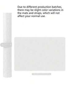 1pc Nail Pad, Made Of Washable & Foldable PU Material, Suitable For Nail Care And Nail Artist Salon Tools. Soft Microfiber Leather Nail Table Mat/Salon Pad. Button Randomly Shipped In Two Colors (Number Of Holes Random). - White - View 2
