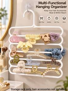 Multifunctional Wall-Mounted Storage Set (Storage Box + Transparent Hooks), Suitable For Hair Clips, Jewelry And Accessories, Large Capacity Storage Solution, Includes Hooks, Suitable For Home And Dorm, Plastic Material, No Power Required, Jewelry Tower - Multicolor - View 1