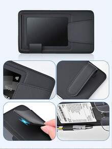 Car Sun Visor Magnetic Eyeglasses & Card Holder – Multi-Compartment Organizer For Fashion Glasses, ID Cards & Pens - A - View 7