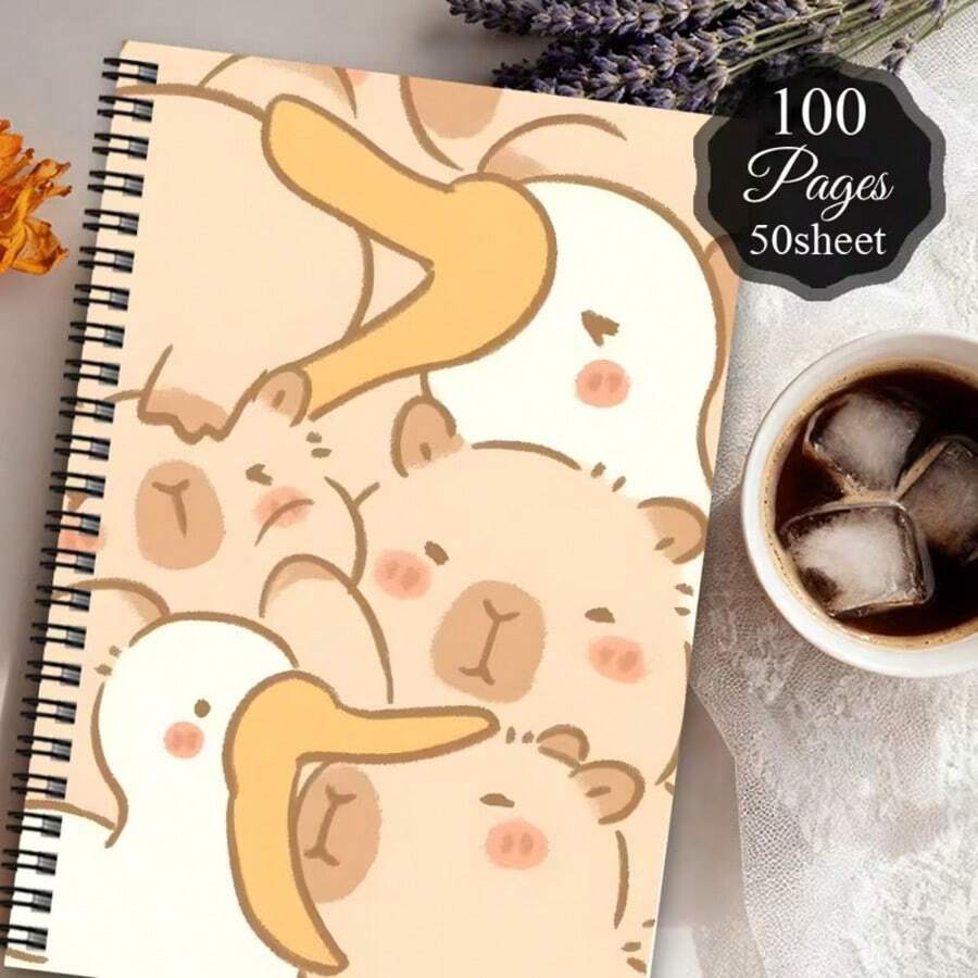 دفتر ملاحظات حلزوني بتصميم كابيبارا جمالي، 1 قطعة، دفتر يوميات سفر، كتاب تخزين فكاهي لعشاق الحيوانات الأليفة - دفتر ضيوف كابيبارا لطيف، هدية عيد ميلاد للنساء والأخوات، دفتر دراسة وهدية العودة إلى المدرسة، مصمم للتدوين اليومي وملاحظات الفصل والمذكرات المكتبية، دفتر كتابة محمول، مناسب للمهنيين والطلاب والاستخدام المكتبي - خيار هدية مثالي، تصميم غلاف فني، تسجيل صيغ الدراسة، دفتر سجل تعلم المواد، دفتر طلابي عالي الأداء مقابل التكلفة - كتاب واحد (50 صفحة، 100 صفحة) - مشاهدة 1