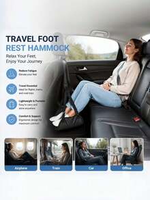 1pc Adjustable Airplane Footrest Strap, Travel Essential, Adjustable Airplane Foot Pedal, Adjustable Airplane Foot Hammock, Dual Use For Office And Home - Multicolor - View 4
