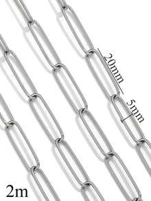 2m Stainless Steel 18K Gold-Plated Paperclip Chain Cross Chain Necklace And Bracelet DIY Jewelry Making Supplies - Chain - View 8