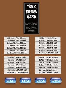 1/32/72/104pcs Custom Printed Rectangle Labels For Bottle, Personalized Waterproof Rectangular Stickers, Customized Printed Rectangle Label For Candles, Jars, Packaging Seals, Product Labels, Rectangle Sticker For Business Logo - Multicolor - View 2