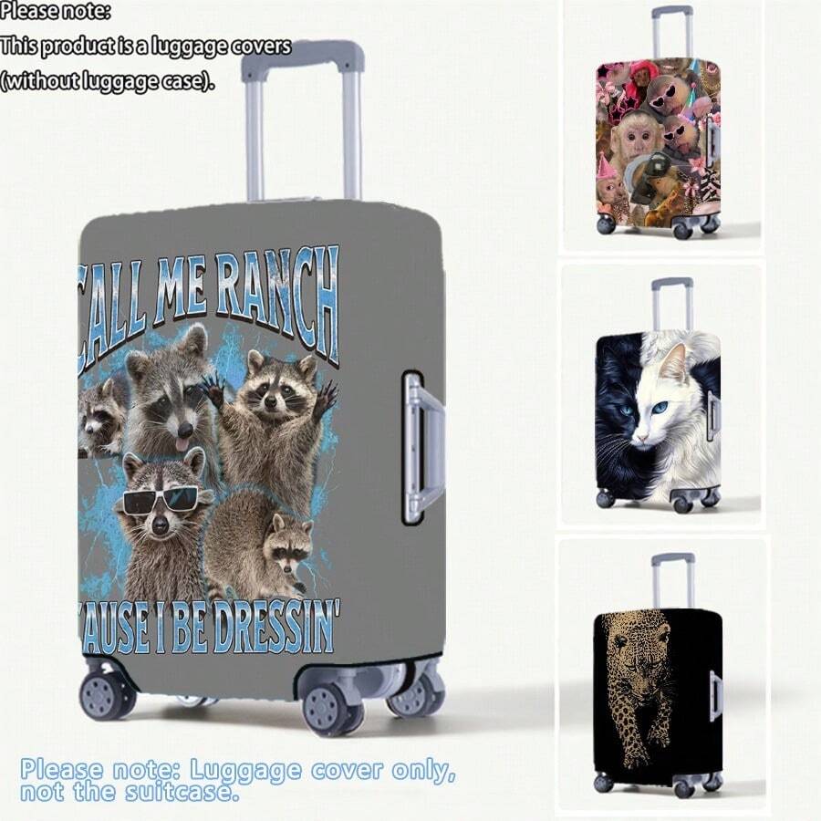 1pc / Flat Print Design / Luggage Cover (Luggage Cover Only, Luggage Not Included) / Suitable For 20 To 28 Inch Luggage / Made Of Thickened Fabric / An Essential Accessory For Your Travel And Checked Baggage.