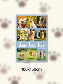 Custom Photo Text Throw Blanket, Personalized Picture Collage Fleece Blanket, Customized Pet Memory Photo Blanket For Sofa Bed Home Decor Gift - Multicolor - View 32