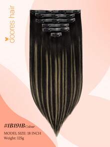 DOORES PU Clip In Human Hair Extensions, 7PCS 107-110g,100% Real Remy Human Hair, Seamless Invisible, Natural Black To Light Brown, Comfortable Natural Blend For Daily Wear - S1B/19/1B - View 3