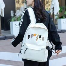 Cute Cat Pattern Printed Backpack For Girls And Boys, Suitable For School And Short Trips, Ideal For Students' Daily Commute, Large Capacity Compartment Can Store Laptop And Various Learning Supplies, Essential For Friends Gathering And Travel - Backpack - View 8