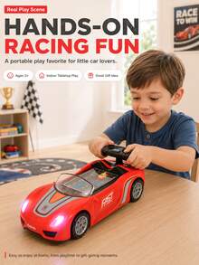 Children's Racing Game - Interactive Driving Simulator, Steering Wheel Toy With Rotating Column, Car, Christmas, Toy, Sensory Toy, Kids Toy, Montessori Toy - Multicolor - View 8