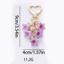 1pc Lily Of The Valley Keychain, Macaron Color Bell Flower Bag Charm, Paired With Gold Heart Buckle, Cute Floral Pendant, Suitable For Handbags, Backpacks And Keys, 5 Colors Available - Quantity - View 11