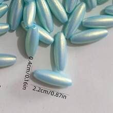 140pcs Magic‑Golden Long Strip Acrylic Through‑Hole Loose Beads For DIY Bracelet Phone Charm Keychain Craft Supplies - Multicolor - View 2