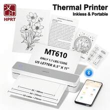 HPRT MT610 A4 Portable Thermal Printer, Bluetooth A4 Paper Mini Printer, Suitable For Tattoo, Office, Home, Inkless High-Definition Printing - Multicolor - View 2