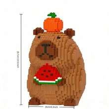1750pcs Small Particle Capybara Eating Watermelon Building Block Toy Set, Fun Cute Model Series, Creative Leisure 3D DIY Puzzle, Stress Relief Entertainment Game, Party Decoration, Birthday Party, Holiday Halloween Christmas Gift - Multicolor - View 10