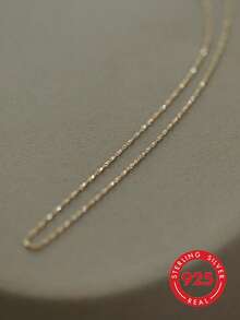 925 Sterling Silver Simple Water Ripple Necklace For Women, Classic Fashion, Exquisite Elegant Light Luxury Vintage - Gold - View 4