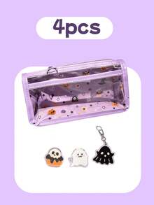 4pcs Halloween Ghost Transparent Pencil Pouch Set - Sets - View 9