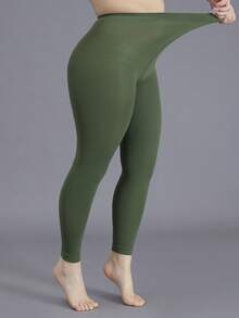 1 Par de Meia-Calça Opaca Verde Escuro 80D Feminina, Alta Elasticidade, Macia e Confortável, para Uniforme JK Lolita, Adequada para Uso Casual Diário e Festa - Verde Escuro - Visão 4