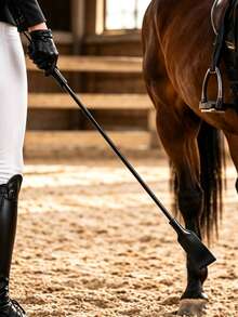 1PC /50cm Riding Crop Whip Equestrianism Horse Crop PU Leather Double Slapper Whip With Handwoven Handle For Horse Training Horse Riding Accessories - Multicolor - View 4