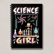 1pc Science Girl Chemistry Spiral Notebook - A5 Size, High-Quality Paper, Regular Journal, With Vibrant Science Theme Design, Perfect For Office, School Or Gift For Teachers And Science Enthusiasts, School Notebook, Christmas Gift. - Lined Book - View 8