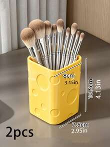 1/2pcs Cosmetic Storage Cylinder, Minimalist Vanity Organizer, Makeup Brush Eyeshadow Eyebrow Pencil Holder, Multi-Purpose Home Decor - View 11