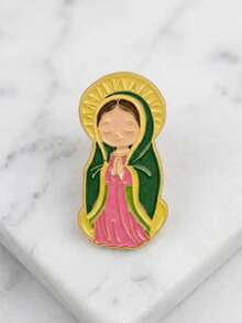 1|2pcs Funny Cartoon Jesus Drinking Coffee Brooch, 2pcs Cartoon Religious Enamel Badge, Suitable For Backpack - B - View 7