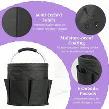 Cleaning Supplies Basket With Soft Handle, Portable Shower Caddy, Gardening Tool Storage Bag, Multi-Functional Bathroom, Garden, Outdoor Garden Storage Basket - A - View 4