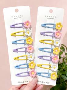 6/12pcs/Set Jepit Rambut Bentuk Tetesan Air Bunga yang Manis, Jepit Rambut Samping yang Segar, Aksesori Rambut yang Manis - Cocok untuk Anak Perempuan dan Wanita, Cocok untuk Aktivitas Sehari-hari dan Liburan - MultiWarna - View 3