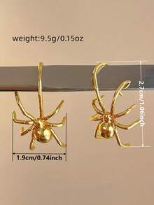 1 Pair Fashionable Stud Earrings For Women, Wedding, Engagement, Party, Jewelry, Halloween Gift - Yellow Gold - View 5